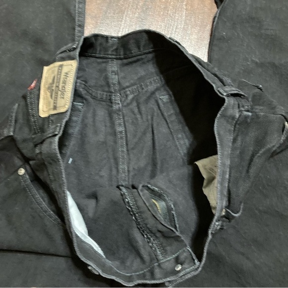 WRANGLER JEANS relaxed fit black denim size 38/32 vintage cowboys EUC - Picture 6 of 10